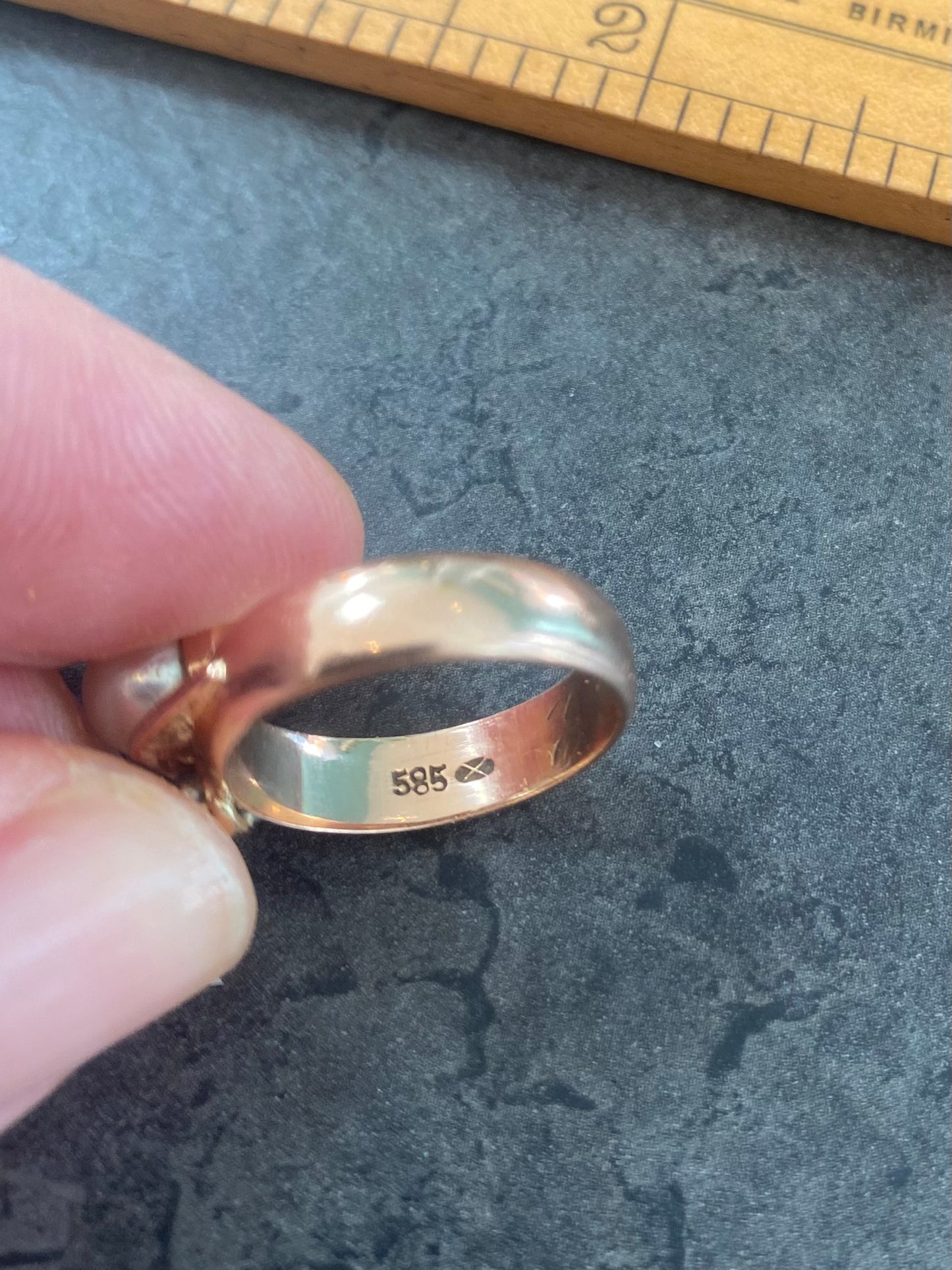 Vintage Pearl and diamond ring