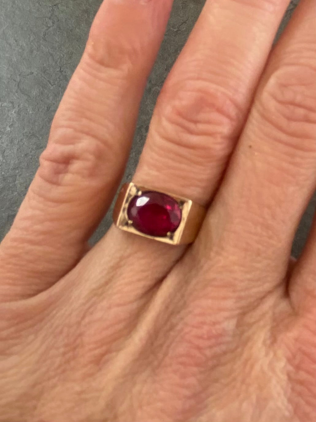 Vintage synthetic Ruby ring