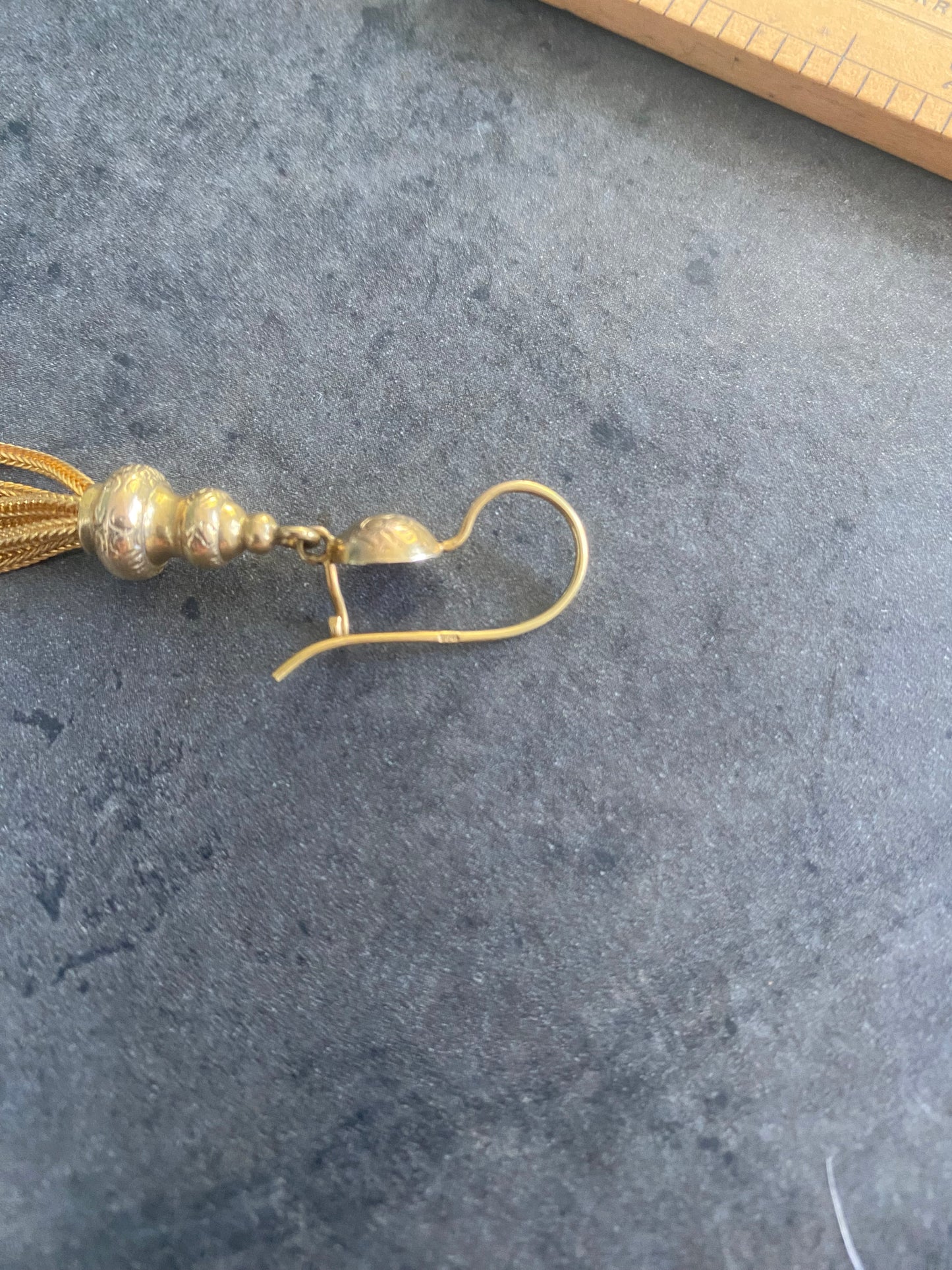 Antique gold tassel earrings