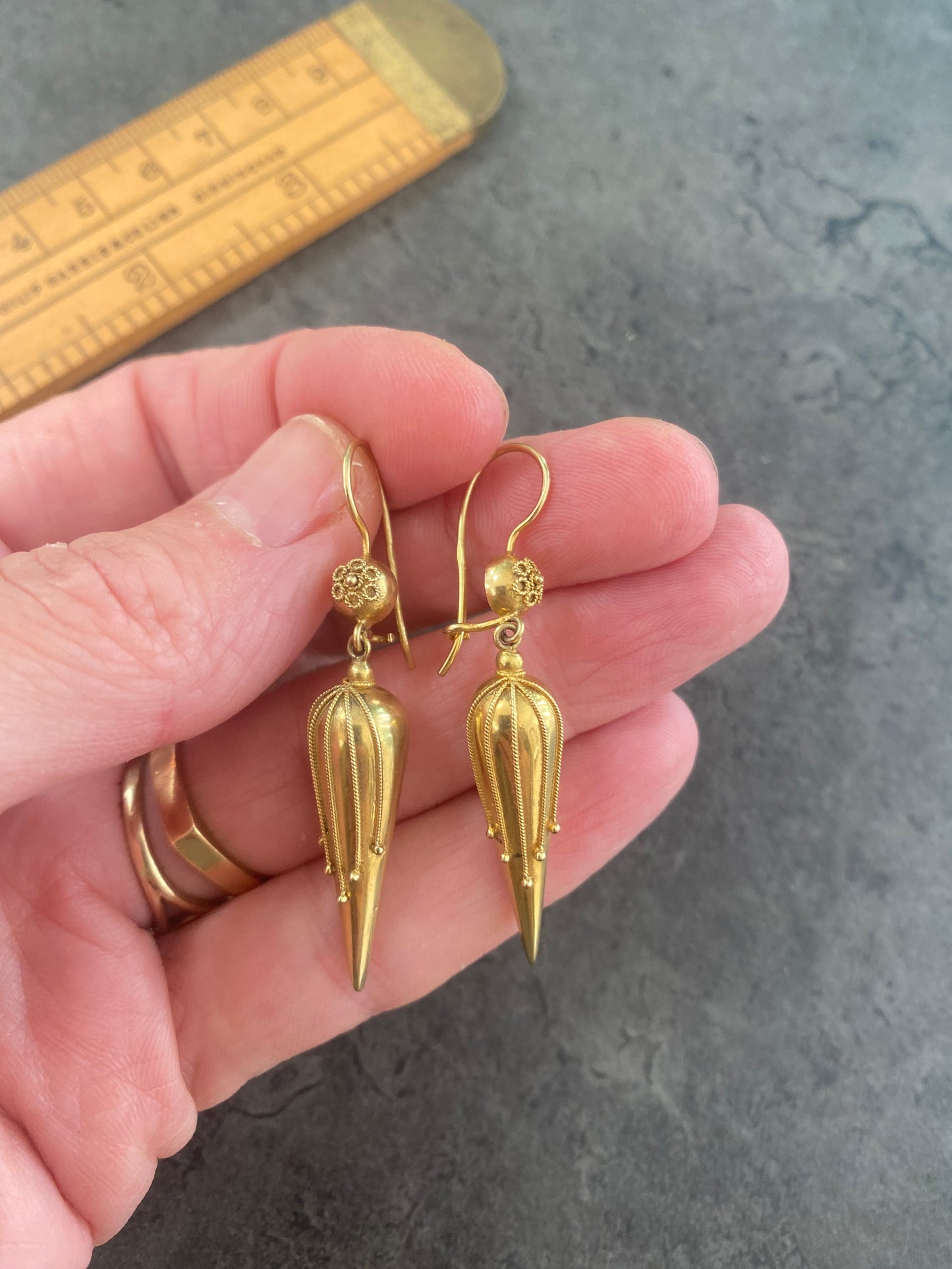 Victorian gold earrings