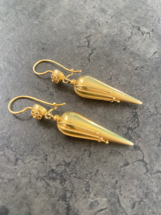 Victorian gold earrings