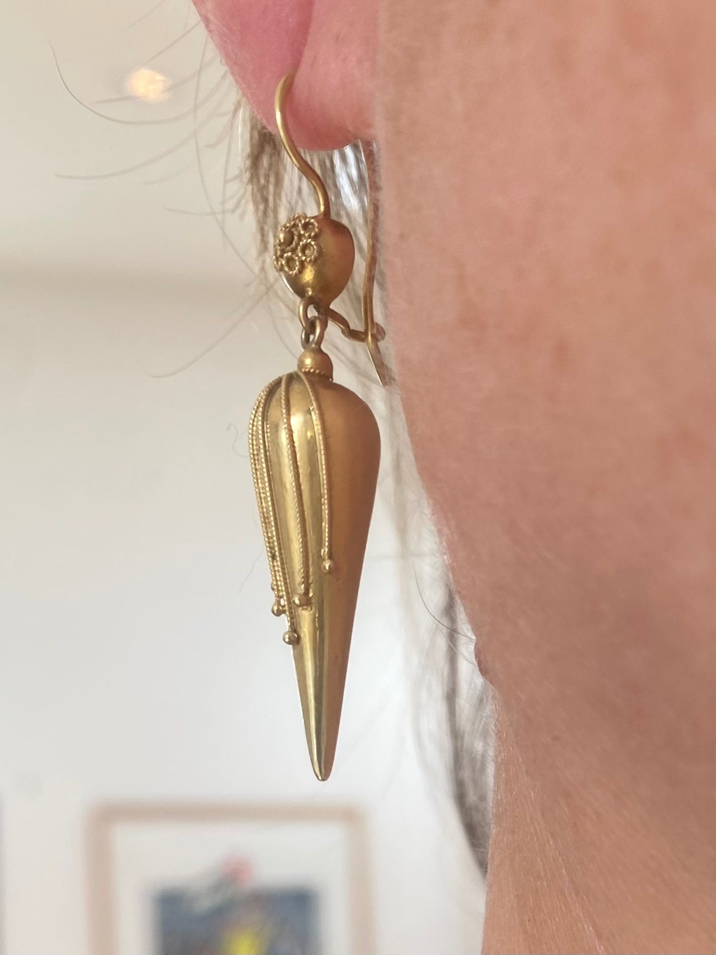 Victorian gold earrings