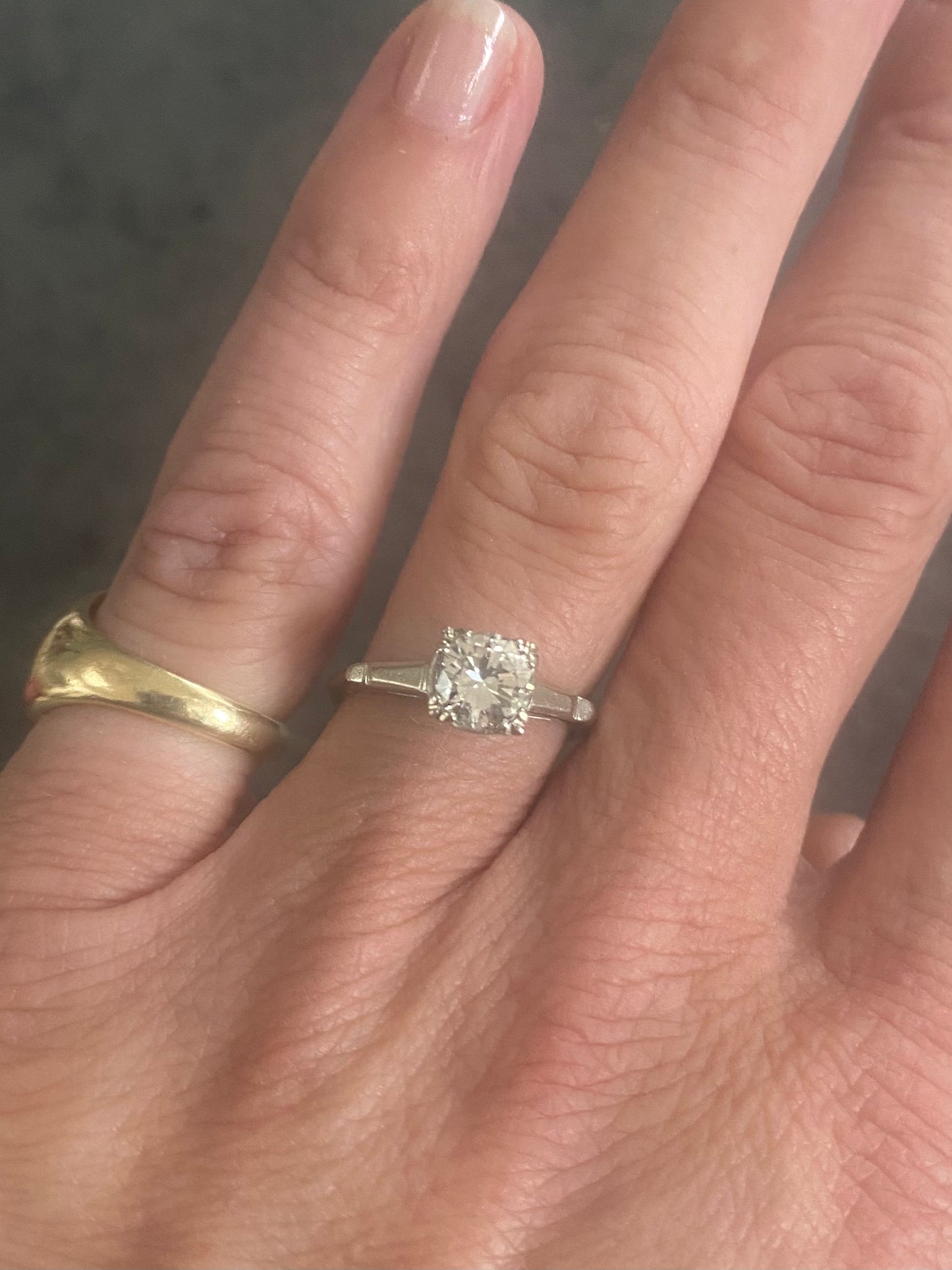Vintage diamond solitaire ring