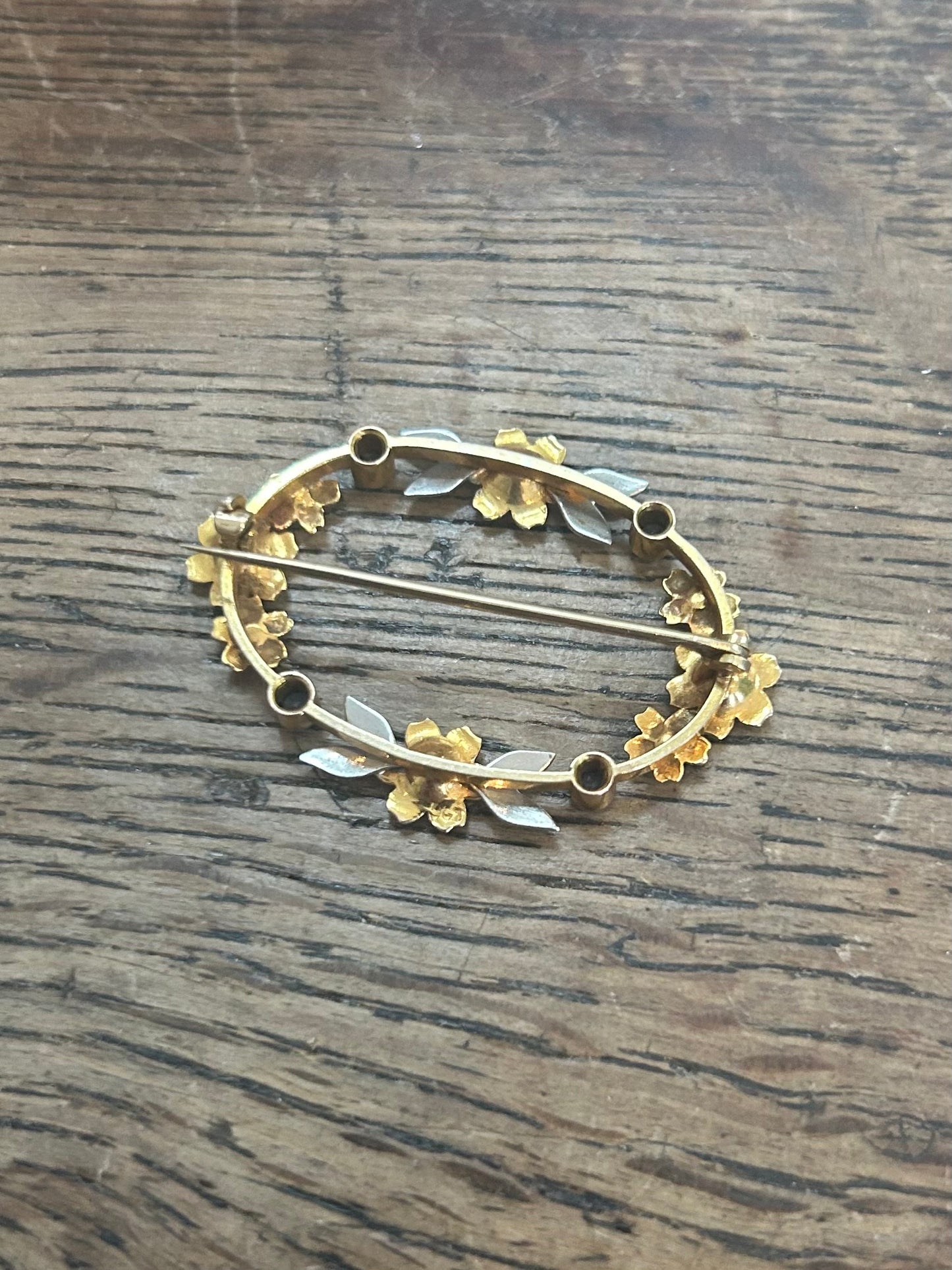 Antique sapphire floral brooch