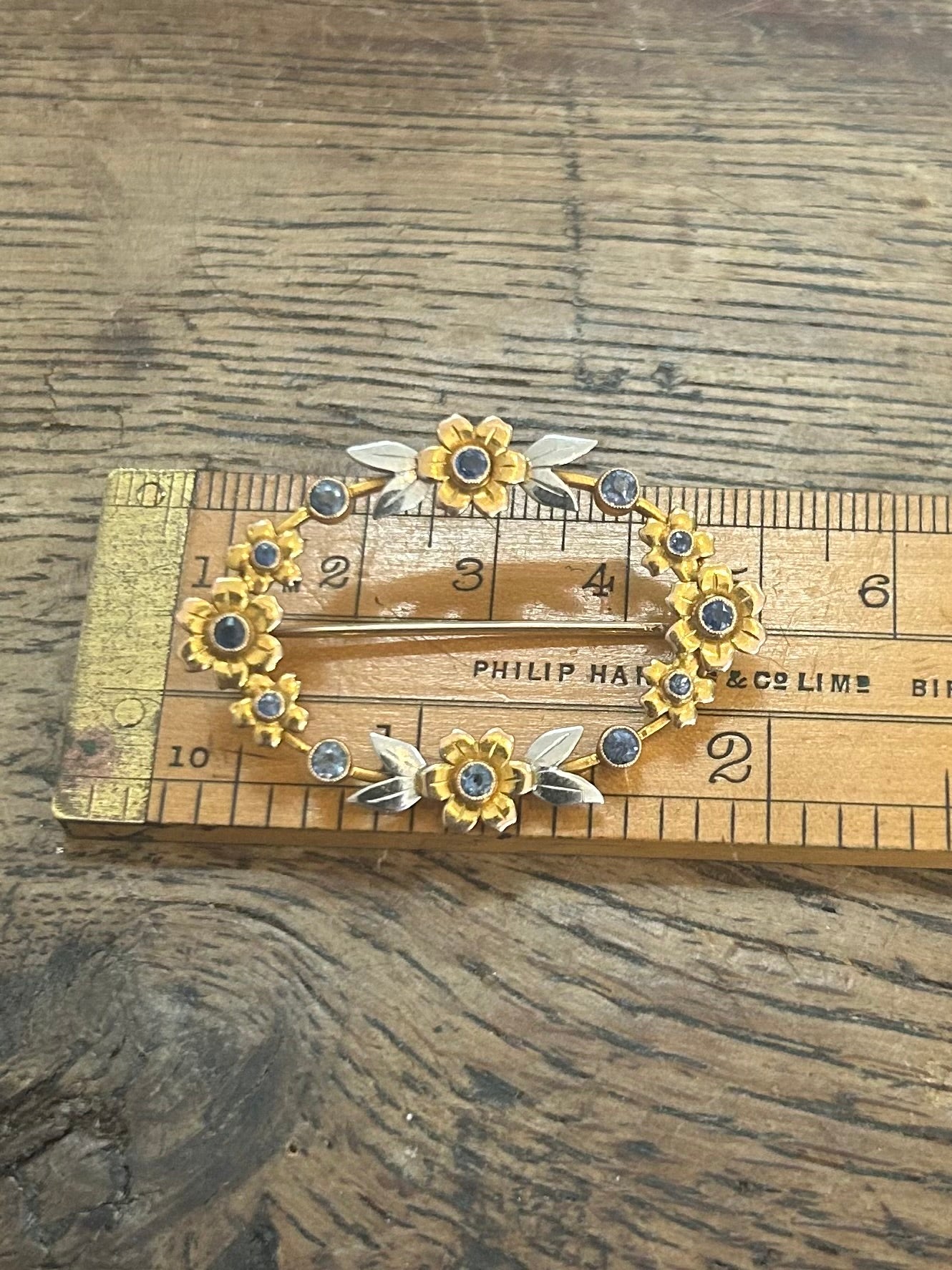 Antique sapphire floral brooch
